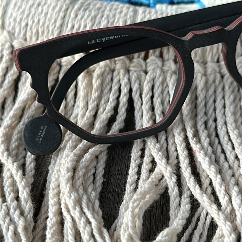 L.a. Eyeworks Rano 752M black red rare frames small petite